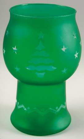 Christmas Heritage Glass Pillar Float Candleholder