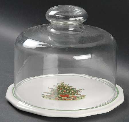 Christmas Heritage Round Cheese Dish & Lid