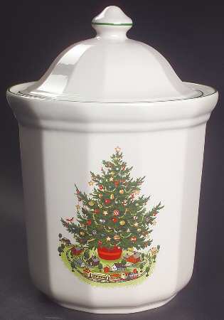 Christmas Heritage Cookie Jar & Lid