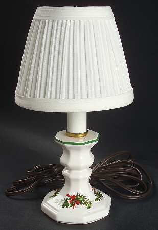 Christmas Heritage Electric Candlestick Lamp & Shade