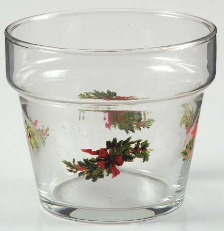 Christmas Heritage Glassware Flower Pot/Votive