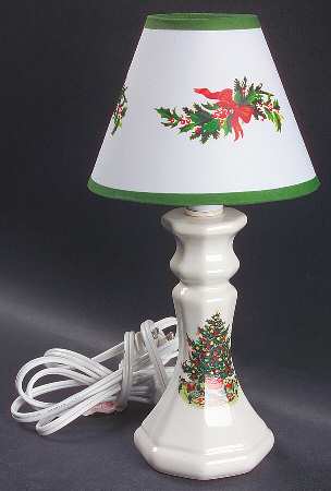 Christmas Heritage Electric Buffet Lamp & Shade