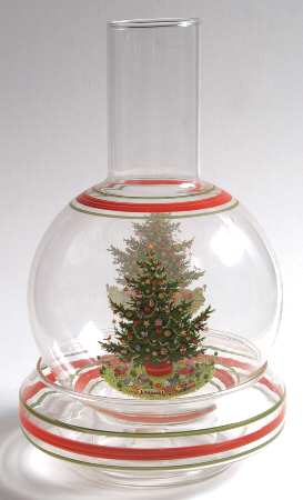 Christmas Heritage (2 Piece) Glassware Hurricane Lamp