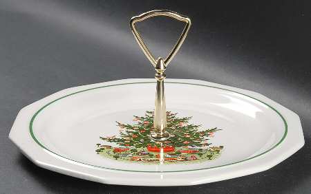 Christmas Heritage Round Serving Plate with Handle (DP)
