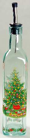 Christmas Heritage Glass Oil with Drizzle Spout