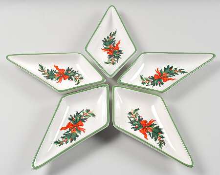 Christmas Heritage 5 Individual Section Star Shaped Dish