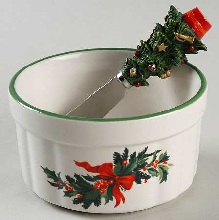 Christmas Heritage Dip Bowl & Spreader Set