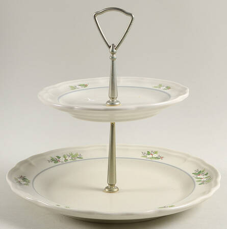 Christmas Heirloom 2 Tiered Serving Tray (Dinner & Salad Plate)