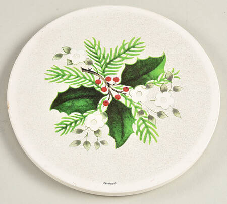 Christmas Heirloom Round Cork Back Trivet