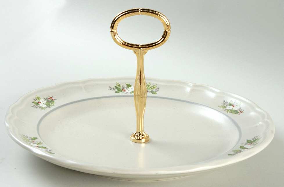 Christmas Heirloom Round Serving Plate with Handle (DP)