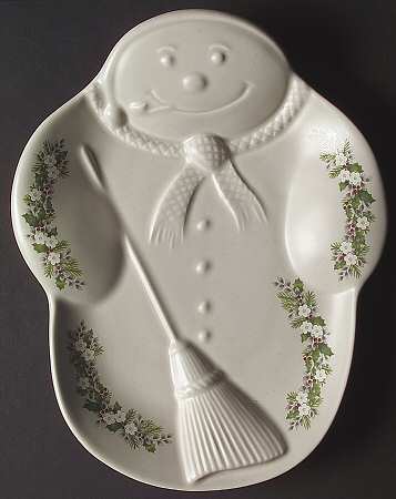 Christmas Heirloom Embossed Snowman Plate