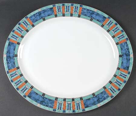Cityscape 14" Oval Serving Platter