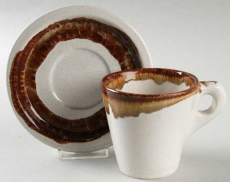 Country Casual Flat Cup & Saucer Set