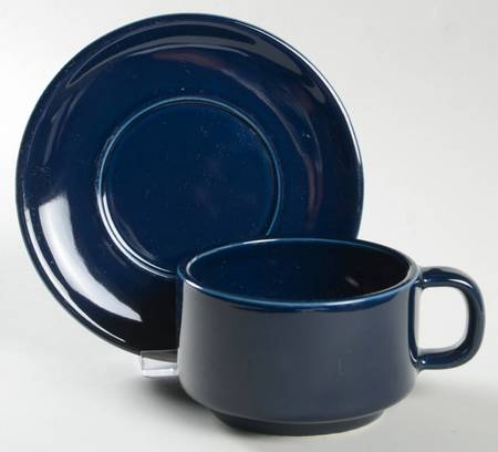 Compatibles Blue Flat Cup & Saucer Set