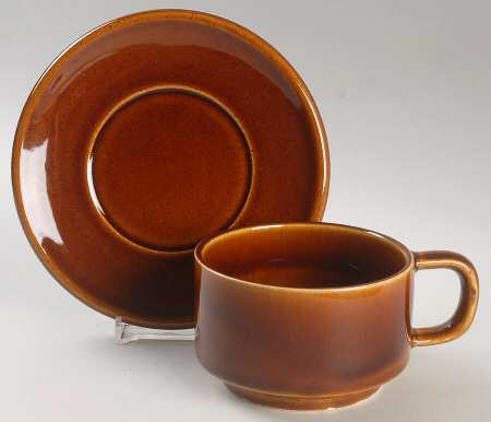 Compatibles Butterscotch Flat Cup & Saucer Set