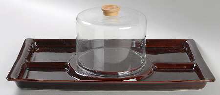 Compatibles Coffee Cheese Dish with Lid (Wedge)