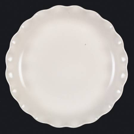 Color Medley Buff Matte Fluted Cake Plate