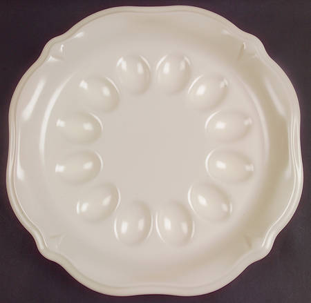 Color Medley Buff Matte Deviled Egg Plate