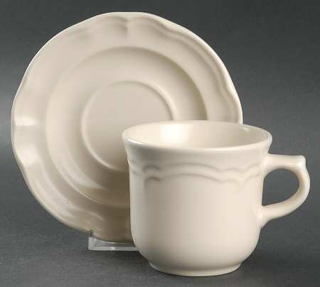 Color Medley Buff Matte Flat Cup & Saucer Set