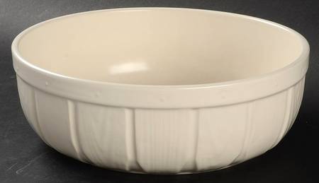 Color Medley Buff Matte 9" Sculpted Round Serving Bowl
