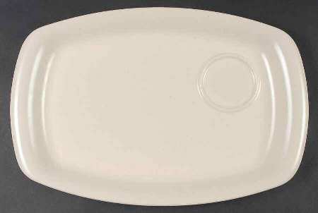 Color Medley Buff Matte 16" Rectangular Barbeque Platter