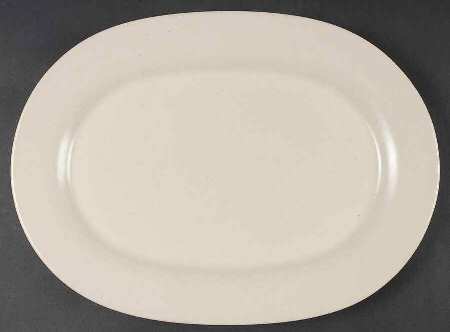 Color Medley Buff Matte 14" Oval Serving Platter