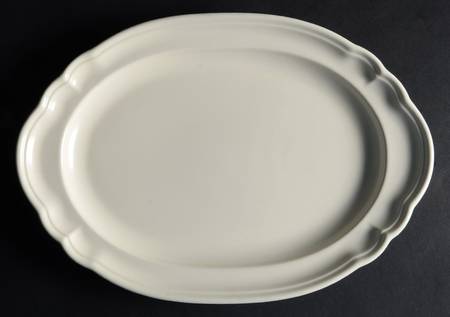 Color Medley Buff Matte 12" Oval Serving Platter