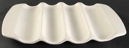 Color Medley Buff Matte 13" Corn Platter