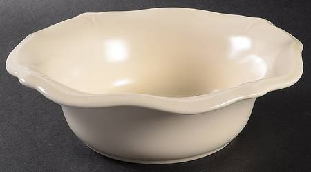 Color Medley Buff Matte Large Round Fluted Bowl