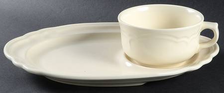Color Medley Buff Matte Snack Tray & Soup Mug Set