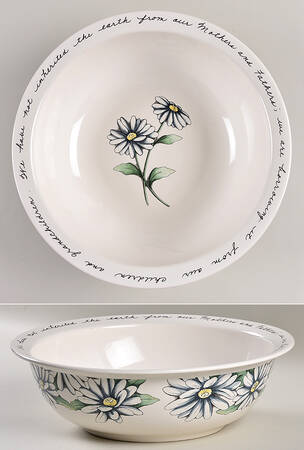 Daisies 11" Large Salad Serving Bowl