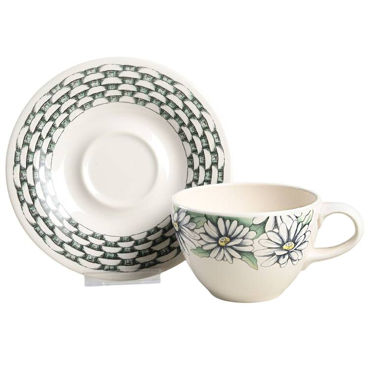 Daisies Flat Cup & Saucer Set