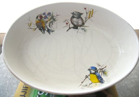 Decorated Bird 8" Oval Vegetable Bowl
