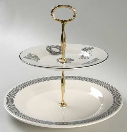 Farmers Market 2 Tiered Serving Tray (Dinner & Salad Plate)