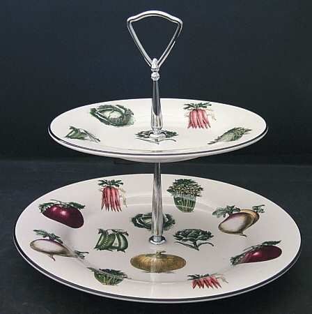 Farmers Market 2 Tiered Serving Tray (Dinner & Salad Plate)