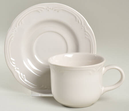 Filigree Flat Cup & Saucer Set by Pfaltzgraff