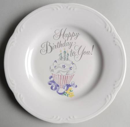 Filigree Happy Birthday Cake Plate
