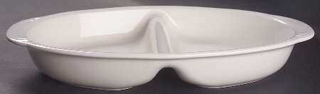 Filigree 14" Oval Divided Vegetable Bowl