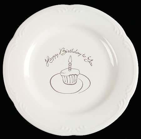 Filigree Happy Birthday Cake Plate