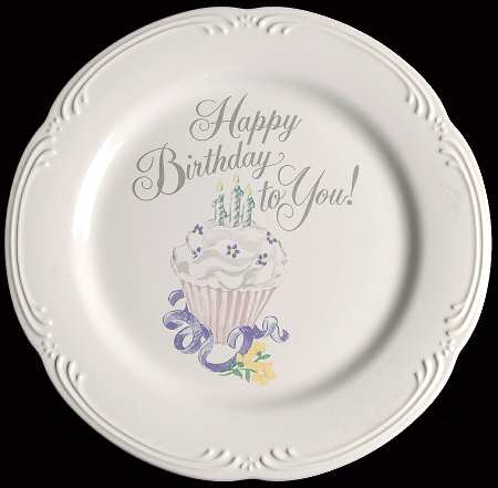 Filigree Happy Birthday Cake Plate