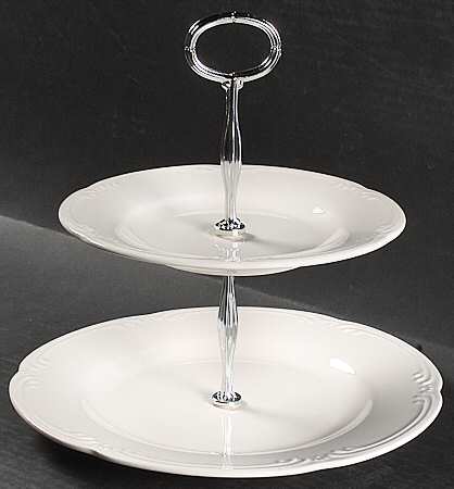 Filigree 6 5/8"-10"  2 Tiered Serving Tray (Dp, Sp) HC