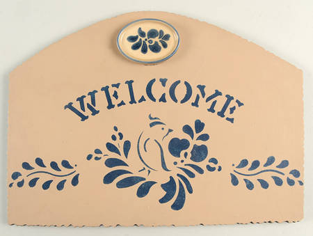 Folk Art "Welcome" Wall Plaque