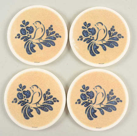 Folk Art Stone/Thirsty Coaster - Set of 4