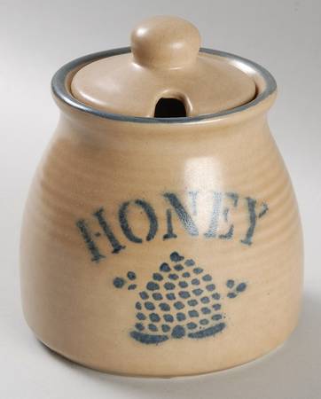 Folk Art Honey Pot & Lid