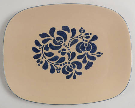 Folk Art Oval Buffet Dish
