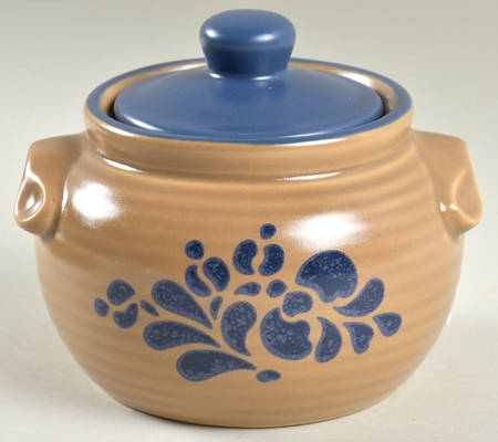 Folk Art Sugar Bowl & Lid