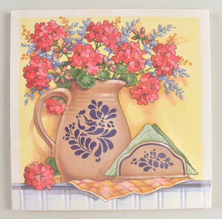 Folk Art Wood Tile for 22" X 22" Picture