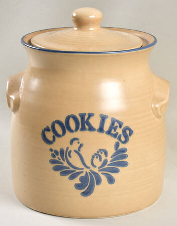 Folk Art Cookie Jar & Lid