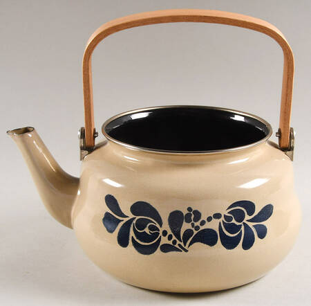Folk Art Metal Kettle No Lid