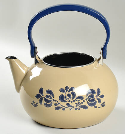 Folk Art Metal Kettle No Lid